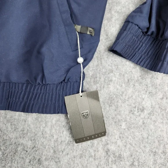 Nike Golf Pullover V Neck Windbreaker Jacket Mens Blue Navy XL Zipper Pocket NWT - Picture 5 of 12